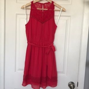 Candy apple red sheer dress